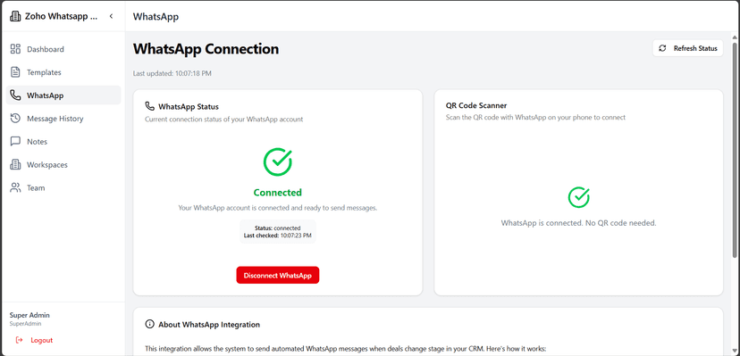 WhatsApp Successfully Connected