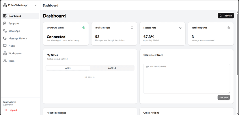 WhatsApp CRM Dashboard